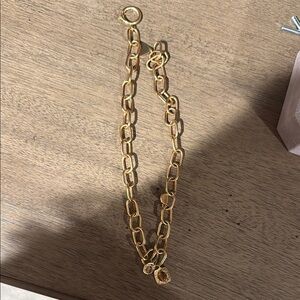 Anthropologie Gold Cable Link Necklace